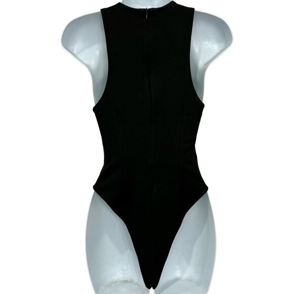 Atoir Black Bianca Racerback Stretchy Scuba Fabric Side Cutouts Bodysuit Sz 2 - Picture 6 of 12